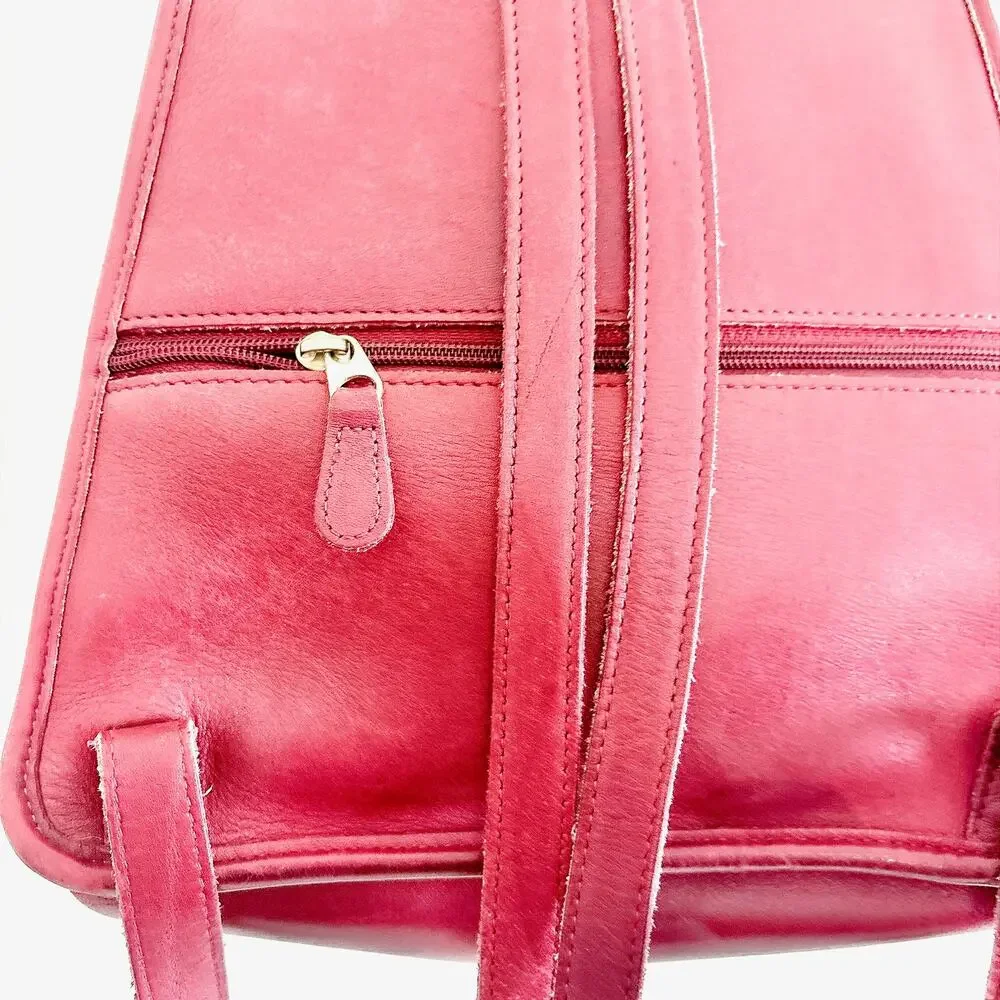 VINTAGE COACH LEATHER DAYPACK BACKPACK - RED